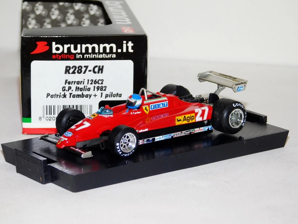 Ferrari 126C2 #27 P. Tambay Itália GP 1982 COM PILOTO BRUMM R287-CH 1:43 - Imagem 1 de 1