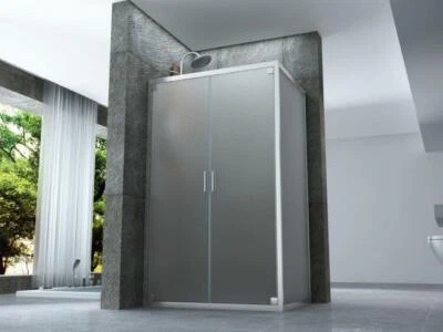 Box Doccia 6mm Porta Saloon Apertura Interna Esterna Cristallo Opaco H190cm - Immagine 1 di 4