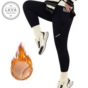 Women's Winter Warm Fleece Lined Legging Thick Full Length Slim Thermal Pants - Picture 1 of 17