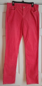JCrew Corduroy Salmon Pink 5-Pocket Flat Front Straight Leg Pants Sz 32 Tall - Picture 1 of 5
