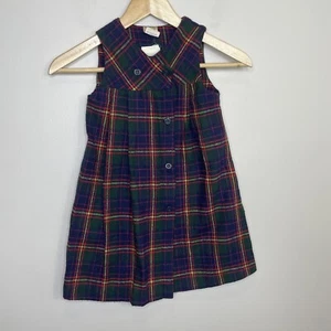 Vintage Neiman Marcus Girls Plaid Sleeveless Dress Size 4 - Picture 1 of 7