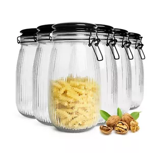 6 Einmachgläser 1,4L mit Keramikdeckel Vorratsgläser Vorratsgefäß Glasbehälter - Bild 1 von 4