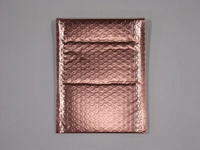10-100 4x8 Rose Gold Metallic BUBBLE Mailers #000 Shipping Protective 10 25 50 - Image 1 of 4