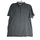 DKNY Jeans Muscle T Shirt Polo Men's Size L Speckled Grey Snap