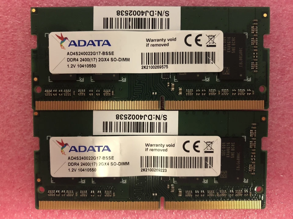 ADATA 4GB (2x2GB) DDR4-2400 PC4-19200 SODIMM 1.2V Laptop RAM Kit - Image 1 of 1