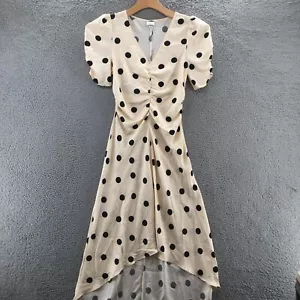 Abito donna A New Day midi A-Line S beige a pois increspato manica a sbuffo scollo a V - Foto 1 di 22