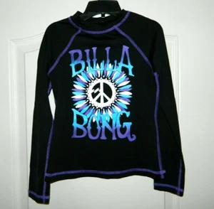 Girl's Billabong Black Rash Guard Swim Shirt Size Small - Picture 1 of 3