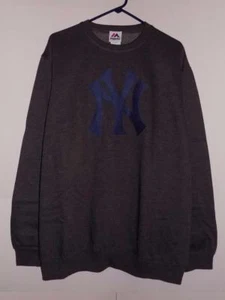 NWT NEW YORK YANKEES SWEATSHIRT MAJESTIC SUEDETEK LOGO PATCH NON HOODIE - Picture 1 of 3
