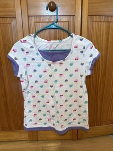 Y2K Circo Neon Heart Tee Shirt Girls XL Mock Layering - Picture 1 of 4