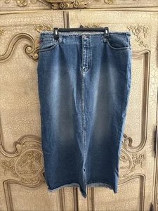 Maxi falda vaquera larga de mezclilla Zana Di talla 20 de colección Retro recto años 90 Y2K - Imagen 1 de 8
