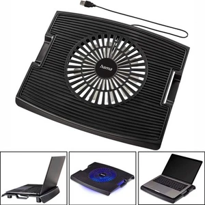 Hama USB Notebook-Kühler LED Lüfter Cooler Kühlpad 13" - 15,6" Notebook-Ständer - Afbeelding 1 van 12