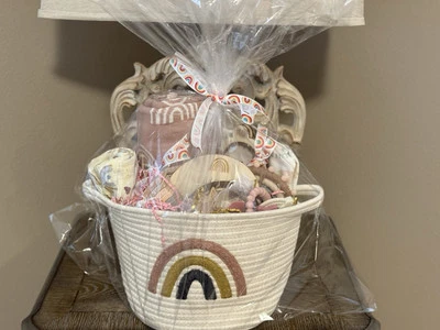Rainbow Themed Baby Shower Gift Basket - Image 1 of 4