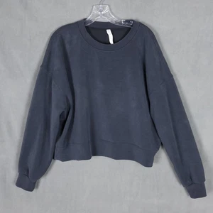 Lululemon Sweatshirt Womens Size 12 Black Softstreme Perfectly Oversized Cropped - Picture 1 of 13