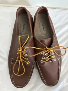 LL Bean Herren 12 EE Weite Leder Camp Mokassin Blucher Schuhe Handgenäht El Salvador - Bild 1 von 13
