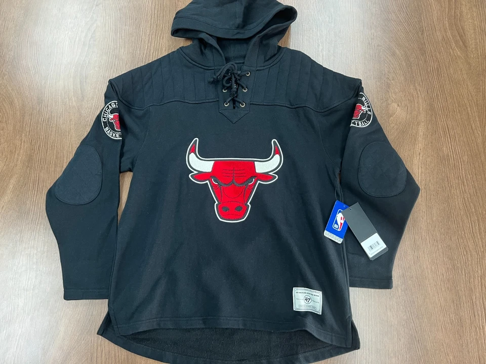 芝加哥公牛队 47 射 FOLLOW WINGBACK LACER 运动衫 M 全新带标签 全新 NBA HOODIE 150 美元 — 第 1/4 张图片