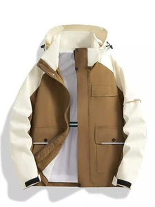 Winddichte Outdoorjacke Herren Color Block Small bis Plus Size - Bild 1 von 14