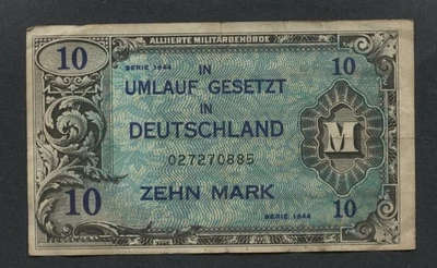 0140----1944 German 10 Mark -- VE Day annotation on reverse - Image 1 of 4