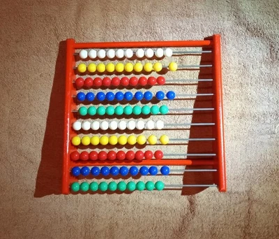 Abakus, Rechenschieber, Holz, Rot, gebraucht - Bild 1 von 2