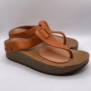 FitFlop Ibiza Damen-Wackelbrett-Sandalen Größe 7 Riemen braun orange Strand - Bild 1 von 8