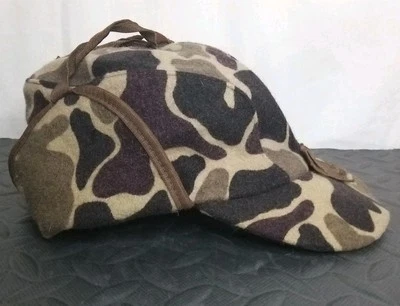 Vintage 80s LL Bean Duck Camo Quilted Trapper Hunting Hat (M) - Image 1 of 4