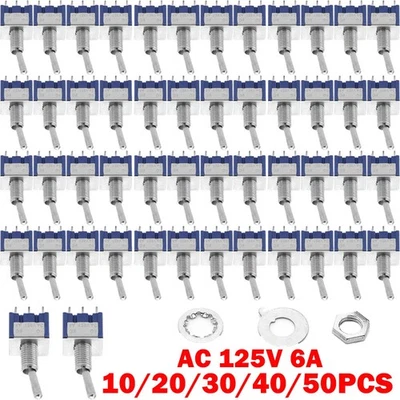 Miniature DPDT On/On 6 Pin 2-Position Latching Mini Toggle Switch AC 125V 6A HOT - Image 1 of 4