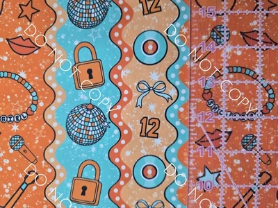 Custom 100% Cotton Woven Fabric Taylor Swift Singer Showgirl Stripes 1/4 Yard - Image 1 of 2