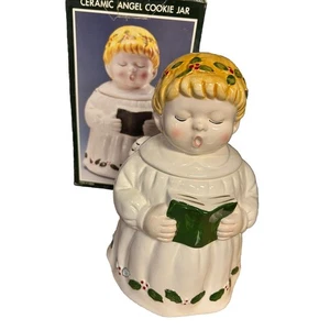 Vintage Pacific Rim Ceramic Angel Cookie Jar Blonde Girl Angel Singing - Picture 1 of 9