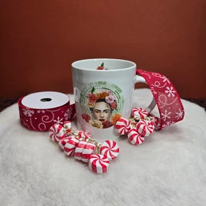 Prima Design Frida Kahlo Becher Keramik Kaffeetasse bunte Blumen 24 Unzen Neu ohne Etikett - Bild 1 von 5
