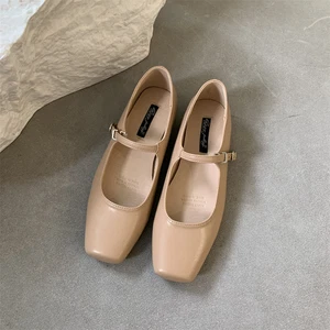 Mujeres Mary Jane Zapatos de Ballet Moda Baile Planos Puntera Cuadrada Hebilla Correa Mocasín - Imagen 1 de 22