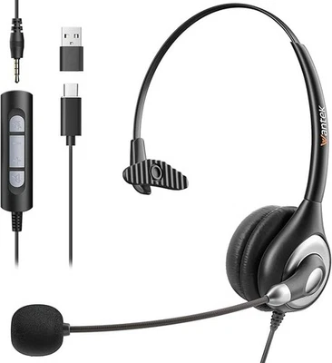 Headset with Microphone Noise Cancelling 601N with Fixed 3.5mm Plug Detachable - Image 1 of 4