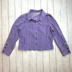 De colección A.M.I. Chaqueta Mujer Pana Elástica Algodón Abotonada Manga Larga Púrpura M - Imagen 1 de 7