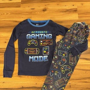 PJ Place 2-teiliges Pyjama Set Langarm Jungen Blau Videospiel Größe 10 - Bild 1 von 14