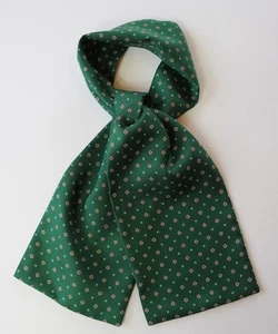 Bufanda de seda corbata. Estampado Geométrico Verde 45" x 6" - Imagen 1 de 2