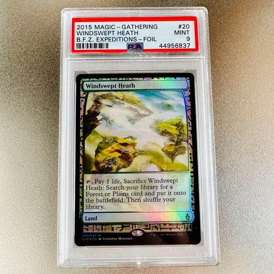 2015 PSA9 MTG Windswept Heath Foil Zendikar Expeditions English Land Card - Image 1 of 2