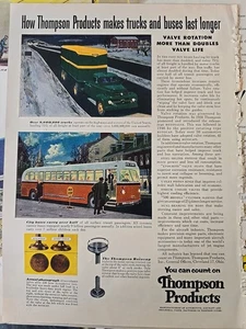 1953 Thompson Products Makes trucks and buses last longer vintage ad - Picture 1 of 1