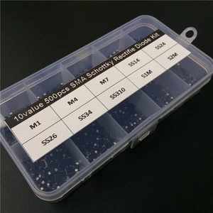 10Valuex50 500pcs M1 M4 M7 SS26 SS34 S1M S2M etc SMA Schottky Rectifie Diode Kit - Picture 1 of 4