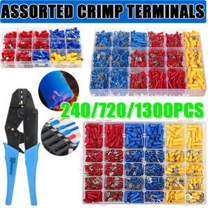 Insulated Assorted Electrical Wire Connector Crimp Terminals Set Kit 280-1300PCS - Picture 1 of 20