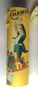 1 x Wine Bottle Carrier Gift Box - Yellow French Art Vicomte Moulliac - Imagen 1 de 4