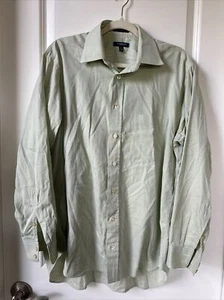 Burberry London Dress Shirt Mens 15 1/2 - 33 Light Green Button Front Designer - Picture 1 of 7