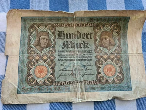 Billete de banco 100 Mark Reich de Alemania de 1920 - Imagen 1 de 2