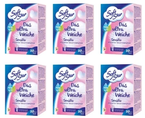 6 x 10 Stk | SoftStar Feuchtes Toilettenpapier Ultra Weich Sensitiv - Bild 1 von 1