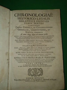 1752 CHRONOLOGIAE HISTORICO-LEGALIS SERAPHICI ORDINIS BY JULIUS & PERUSINI PT I* - Picture 1 of 13