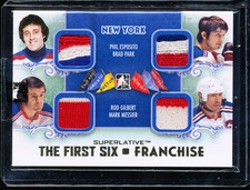 13-14 ITG SUPERLATIVE FIRST 6 ESPOSITO PARK GILBERT MESSIER QUAD PATCH GOLD 1/1