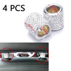 4PCS Silver Diamond Bling Crystal Car Headrest Collar Interior Decor Cylindrical