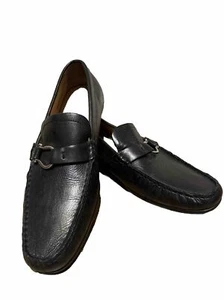 Bacco Bucci Studio Mens Driving Loafers Shoes Size 10 Black Leather Slip On - Picture 1 of 15