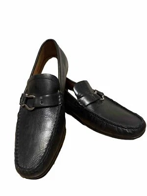 Мужские мокасины для вождения Bacco Bucci Studio размер 10 черные кожаные без шнурков - Изображение 1 из 4