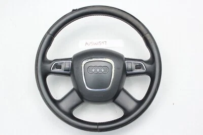 Good Condition 4 Spoke Audi A4 A6 2008-2012 Black Leather Steering Wheel - Image 1 of 4