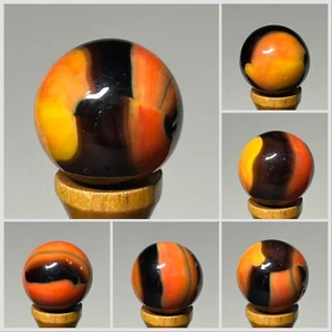 Marble King Blended Bengal Tiger / Wasp Rainbow Marble .62” NM(+) - Picture 1 of 7