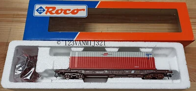Roco 47024 wagon kangourou ÖBB T3 Taschenwagen * RAIL CARGO AUSTRIA Container - Immagine 1 di 3