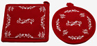 Zestaw 2 klap bawełnianych czerwono-białych styl wiejski